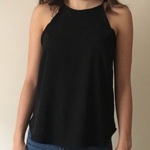 Black sheer high neck tank top